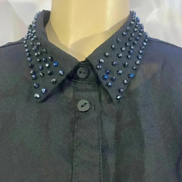 Jaclyn Smith Black Long Sleeve Blouse - Picture 4 of 10